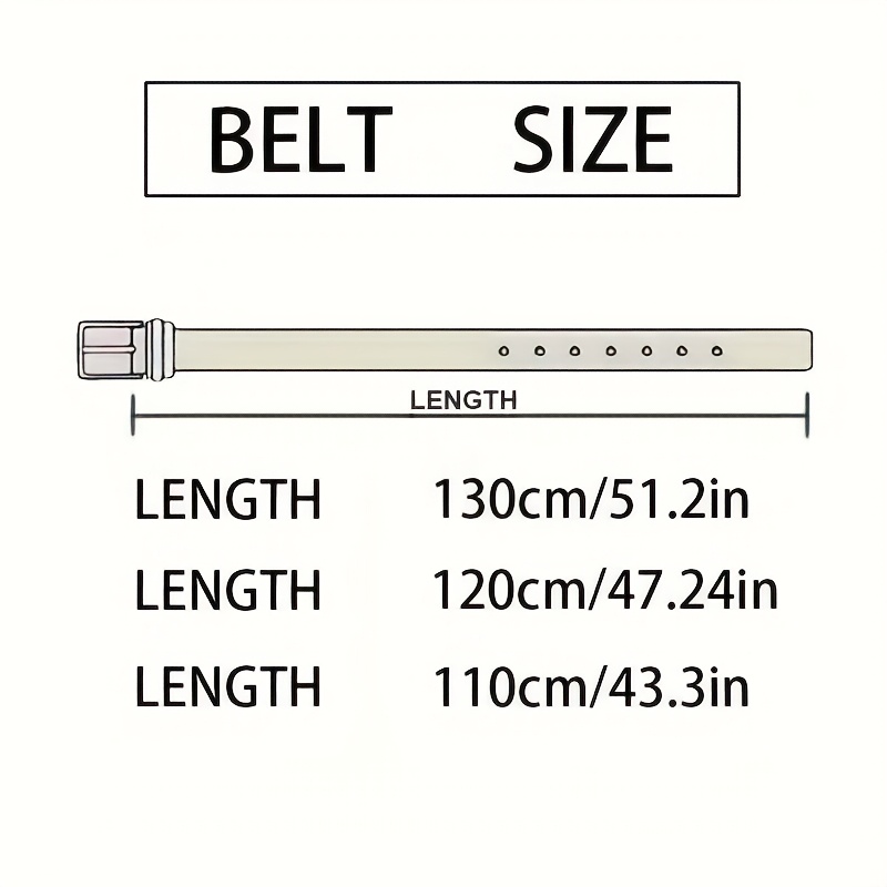 Men's Leather Belt with Square Alloy Buckle Adjustable Casual & Formal Dress Bel